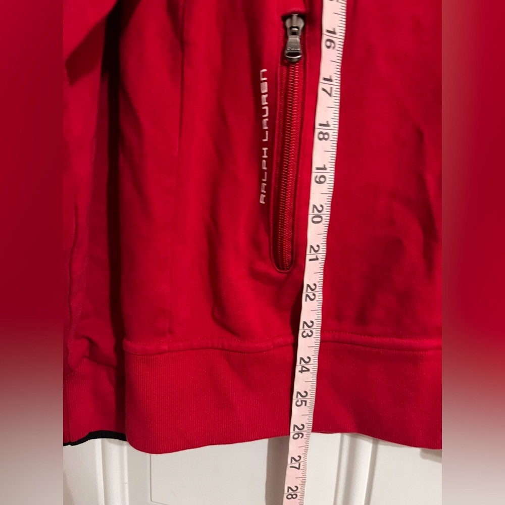 Polo Ralph Lauren Men M Red Black Full Zip Sweatshirt Track Jacket Sporty Preppy - Picture 6 of 11